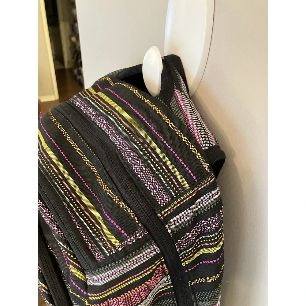 Dakine Striped Backpack Black Pink Yellow School Travel Laptop Bag Unisex
